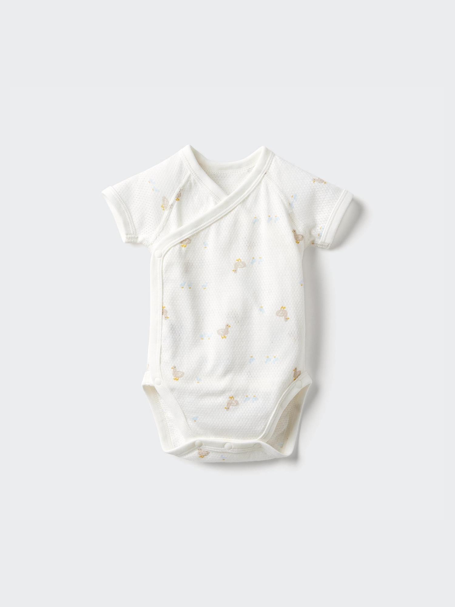 

Uniqlo Bn Хлопковая сетчатая внутренняя часть боди с коротким рукавом 30 NATURAL/BABY 60