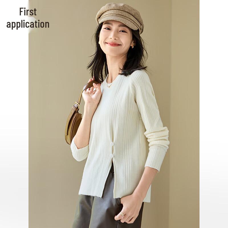 Women's Round Neck Split Knit Sweater