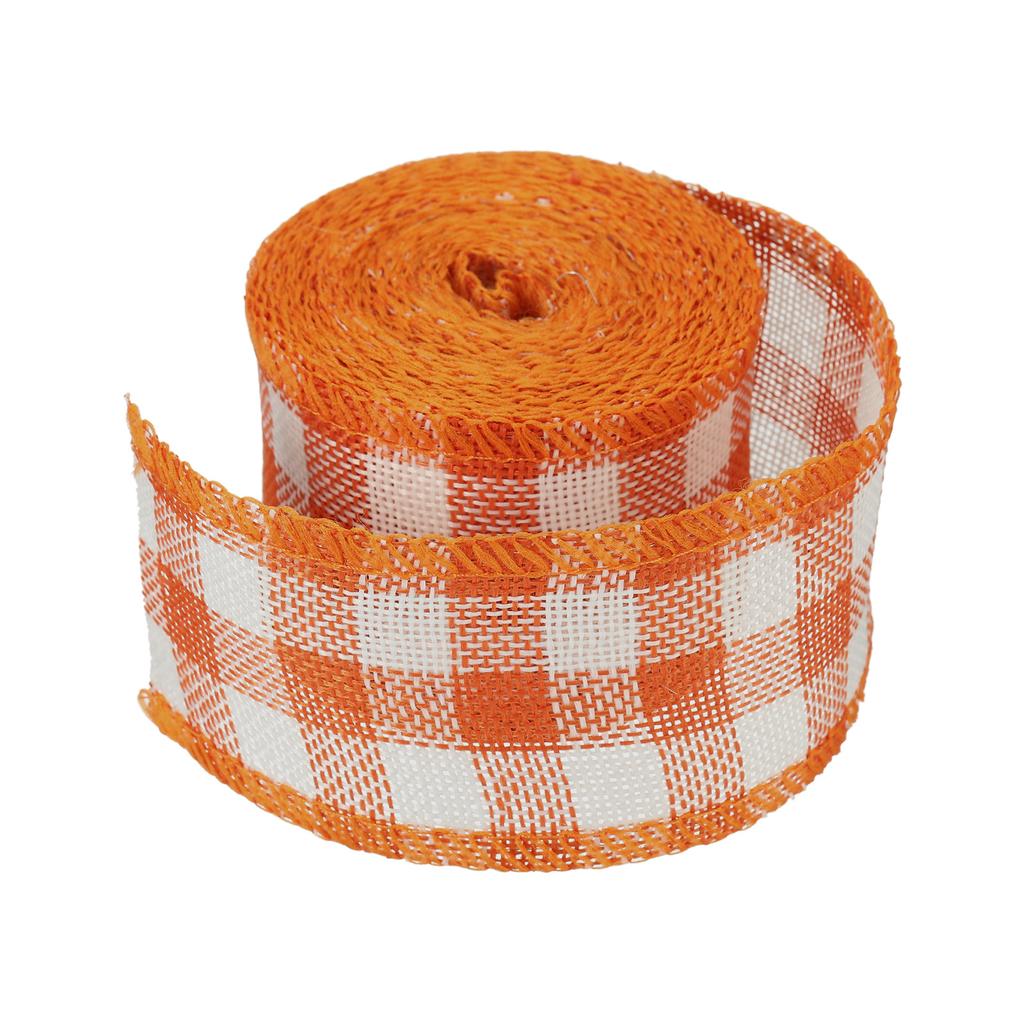 Polyester Gingham Ribbon Wired Edge Ribbon for Christmas Decoration Wrapping 2 Inch Wide 6.56 Yards
