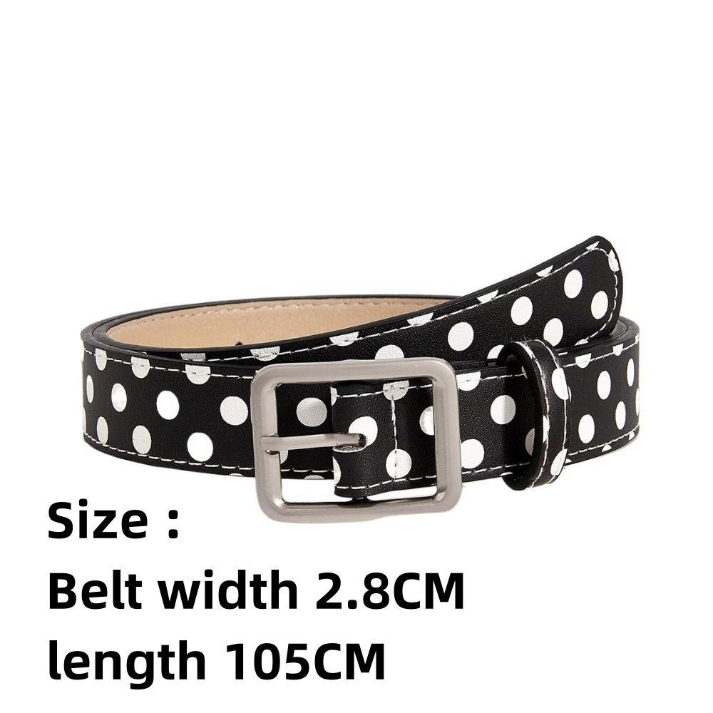 Fashion Vintage Polk Dot Women Belts Y2K Girls Pin Buckle Belt Waistband Jeans Belts PU Leather Waist Strap Gift