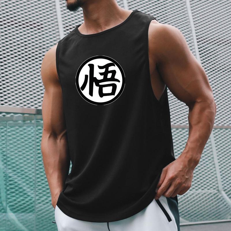 Japońskie Anime Żółwiowy Nadruk Męska Odzież Gimnastyczna Kamizelka Fitness Szybkoschnący Tank Top Kulturystyczny Bez Rękawów