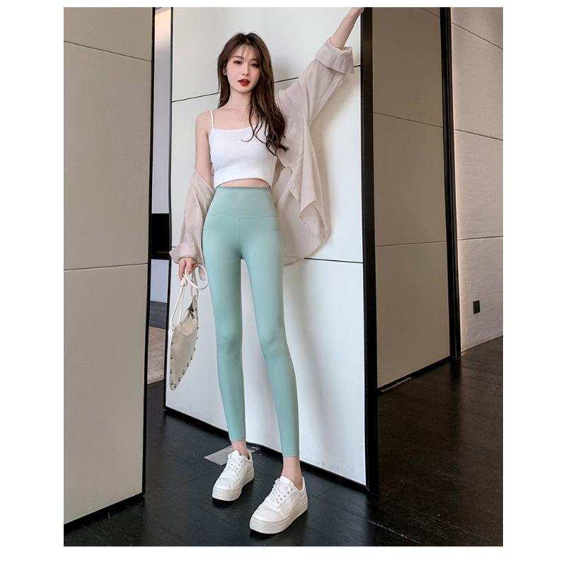 

Весна и Лето Новая Верхняя Одежда Подтяжка Живота Бедра Высокая Талия Облегающие Дышащие Легкие Удобные Повседневные Брюки XL зелёный