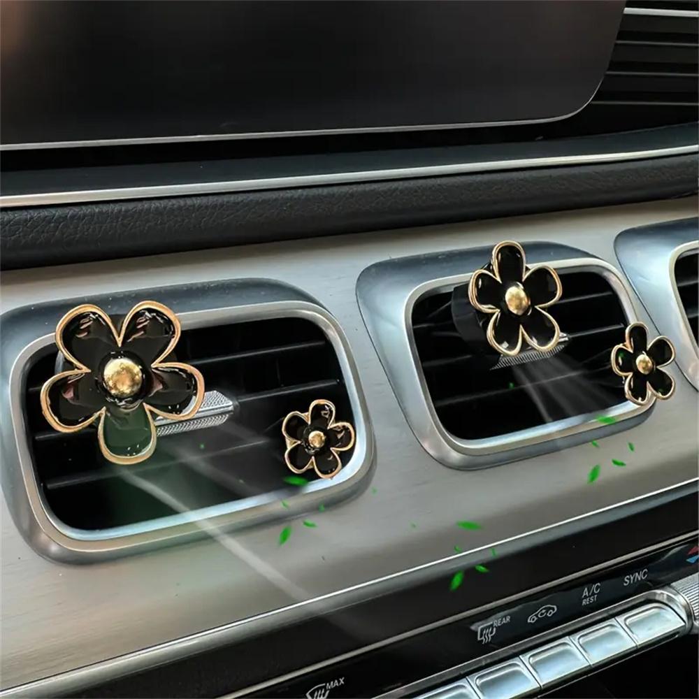 4pc/set Flower Car Outlet Vent Perfume Clips Daisy Car Interior Aromatherapy Fresheners Diffuser Clips Air Outlet Decor Clip