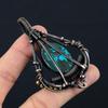 Tibetan Turquoise Gemstone Pure Copper Wire Wrapped Designer Handmade Pendant Jewelry For Her