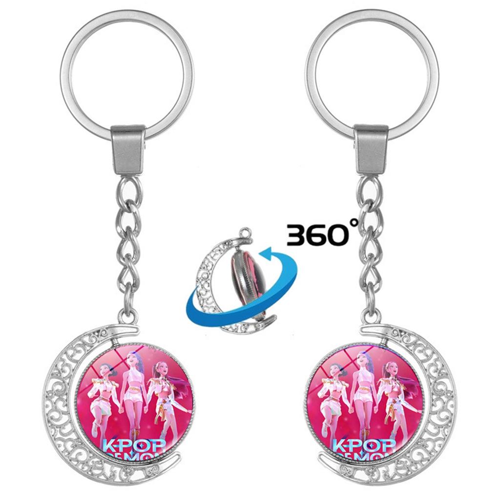 Anime Peripheral Double-sided Rotating Keychain, Creative Peripheral Key Ring Accessories Key Chain Ring