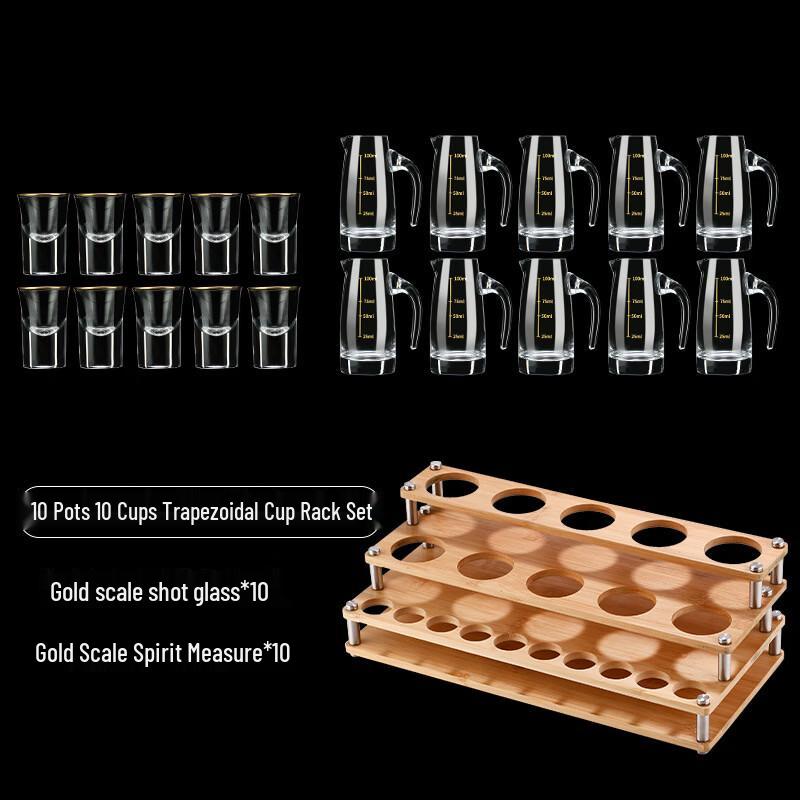 Handun Crystal Glass Baijiu Set with Wood Rack