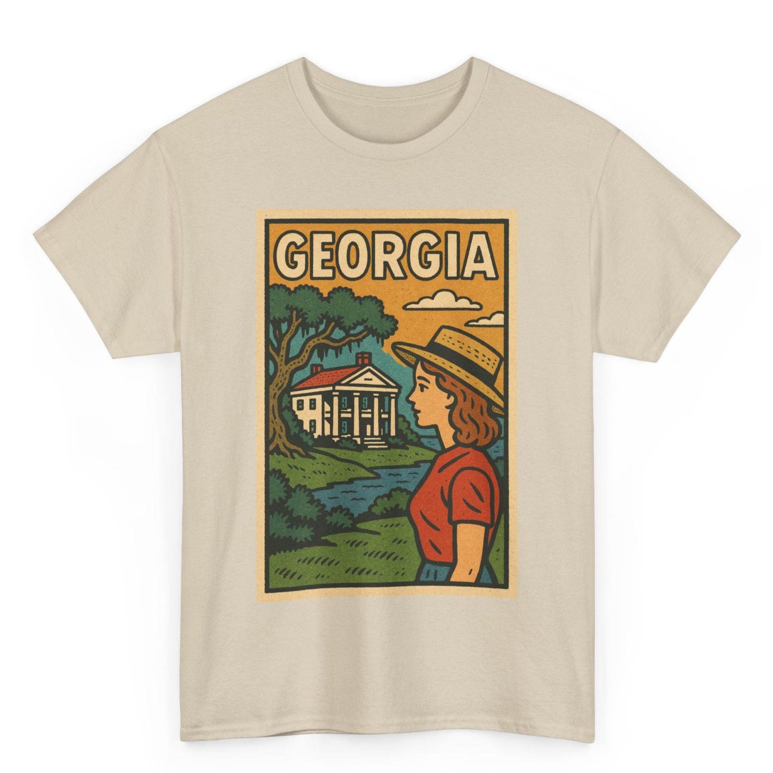 Georgia Retro Comic T-Shirt: Vintage Peach State Pride Unisex Tee L