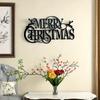 1 Piece Classic Metal Merry Christmas Hanging Ornament, Festive Decor for Home Kitchen Office Featherless No Electricity Needed