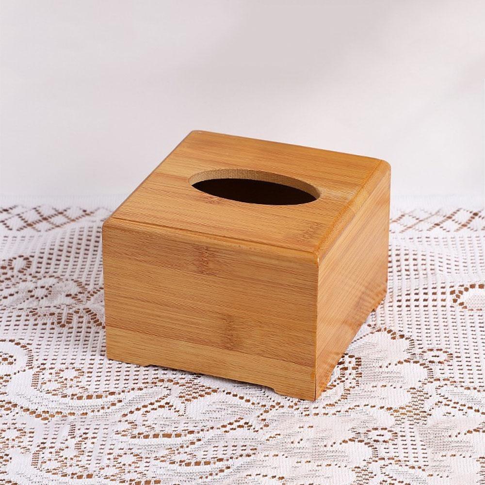 Home Creative Desktop Organizer Bamboo Table Decoration Square Storage box Napkin holder Tissue Holder Tissue Rack