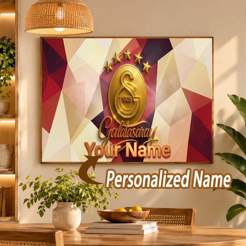 Custom Name Galatasaray FC 5D Diamond Painting Personalized Full Drill Diamond Art Kit Gift