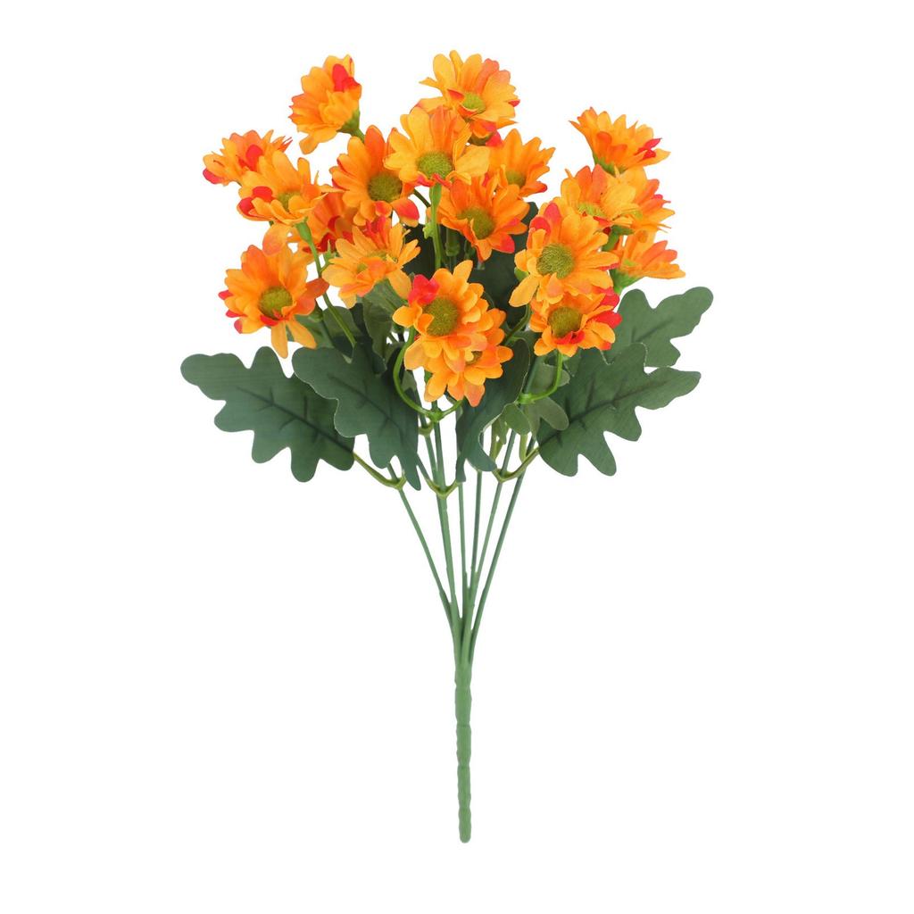Fun Decor Mums, Artificial Sunset Mums, Artificial Outdoor Sunset Mums Flowers - UV Resistant, Waterproof, Windproof, Fake Fall Flower