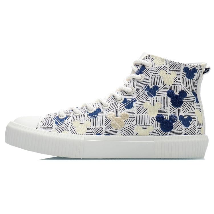 (WMNS) Li-Ning x Disney Canvas Hi Shoes White Blue Yellow Women s AGCR284-3 EU 37