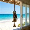 Automotive Rearview Mirror Decoration Elegant Cats Shaped Wind Chimes Ornament with Soft Chimes Sound for Home and Garden