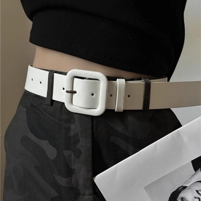 White Dress Elegant With Unique Belt Decoration In Simple Modern Style Women For