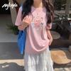 MJ STYLE Women's Cotton Loose Fit Graphic T-Shirt