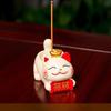 1Pc Cute Lucky Cat Zen Incense Burner Incense Insert Ornament Household Bamboo and Wood Tray Line Incense Plate Incense Holder Desktop Ornament