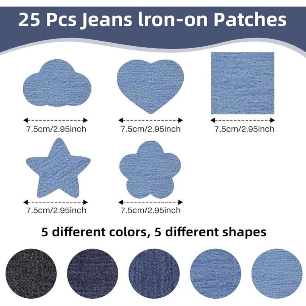 Cute Pattern Iron-on Patches 5 Colors Embroidered Patches Cute Jeans Patches  for Jeans Repair