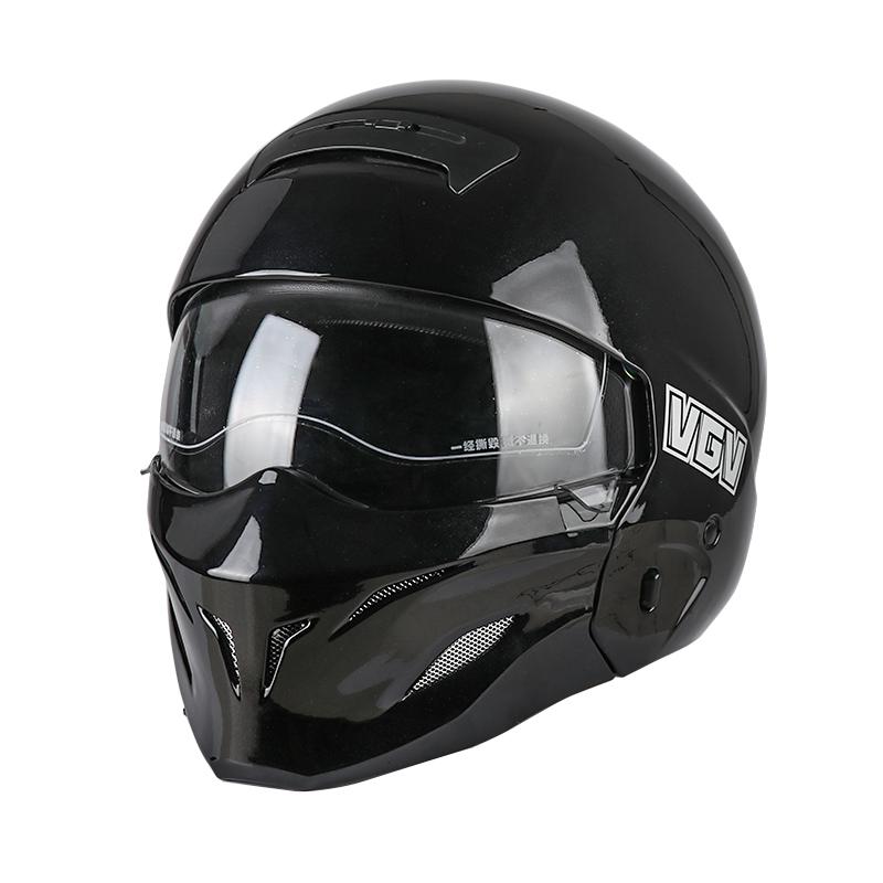 

Комбинированный мотоциклетный шлем со съемной передней частью, мужской ретро-мотоциклетный круизный комбинированный шлем первого поколения, женский XXL армия зеленый