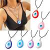 Trendy Blue Eye Necklace Eye Catching Resin Charm Necklace Pendant Necklace