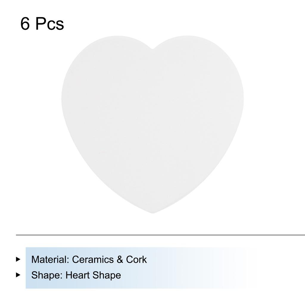 Absorbent Coasters White Marble Heart Shape Coaster with Cork Backing Non-Slip for Home Office 43inches