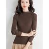 Semi-turtleneck bottoming sweater women's spring and autumn new autumn clothing thin long-sleeved tight autumn and winter knitted sweater