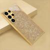 Golden flower patterned glass phone case suitable for Samsung Galaxy S26 S25 S24 S23 S22 S20 FE/Ultra/Plus hard case