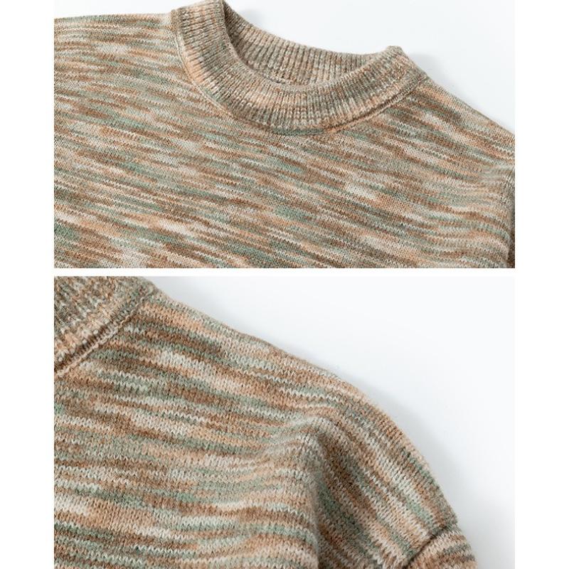 Pullovers Long Sleeves Unisex Sweater Paragraph Spring Autumn Gradient Colour Floral Patterned Round Neck Wool Jumper Bottoming Knit Sweater Tops