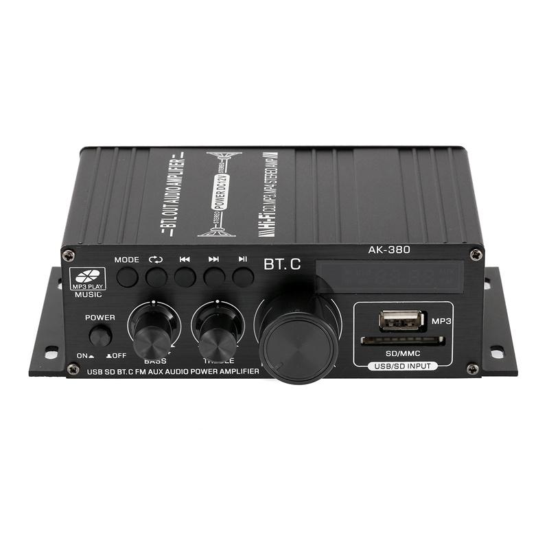 AK380 800W Bluetooth-Verstärker Audio-Karaoke-Heimkino-Verstärker 400W * 2 2-Kanal-Leistungsklasse-D-Verstärker USB SD AUX