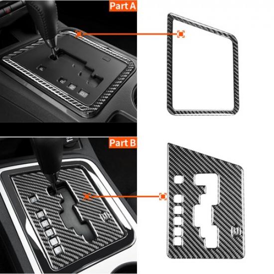 For Dodge Challenger 2008-2014 3Pcs Carbon Fiber Gear Shifter Panel Cover Trim