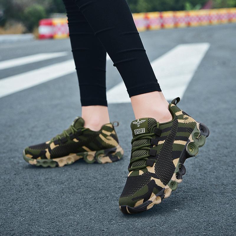 Fashion Couples Camouflage Sneakers Women Sports Breathable Vulcanize Shoes Non-slip Rubber Sole Outdoor Sports Shoes for Men Training