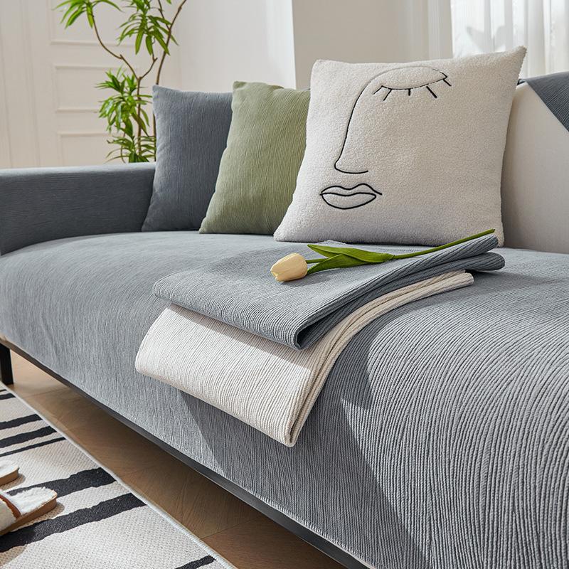 Jednobarevný žinylkový polštář na pohovku Four Seasons Universal Non-Slip Mat Sofa Cover Slipcover
