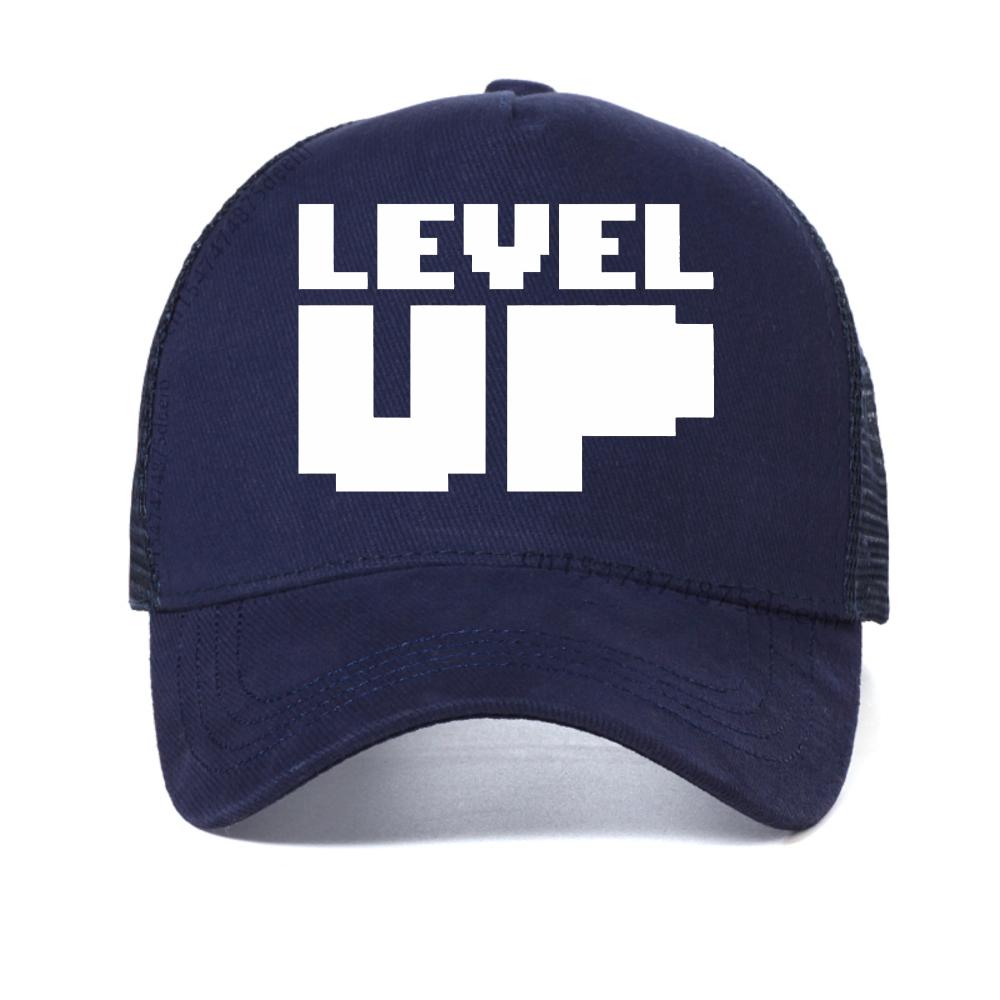 Men's Printed Cap Level Up Basic Streetwear Baseball Cap For Men Women Summer Breathable Sun Hat Adjustable Mesh Snapback Hats