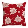 Christmas Red Pillowcase White Snowflake Linen Print Sofa Cushion Home Pillowcase
