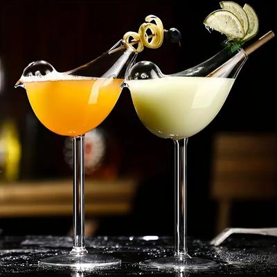 2 adet, 6,8 oz Birdie Şarap Kadehleri ​​- Bar, Pub, Kulüp, Restoran, Ev Kullanımı için Şeffaf Cam Kadehler - Yaz Drinkware için Yaratıcı Şampanya Flütleri