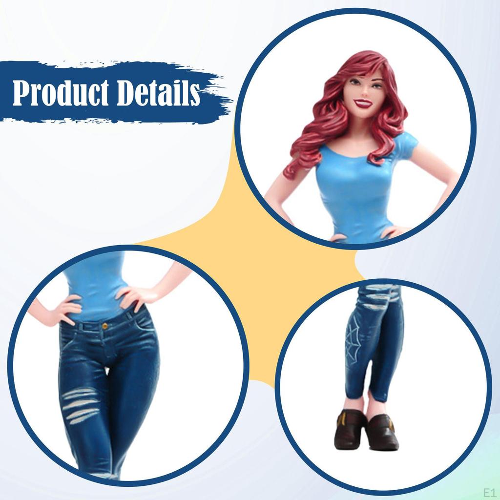 Collectible Miniature Female Figurine, Diorama Model, with Detailed Clothing. Realistic Resin, Ideal