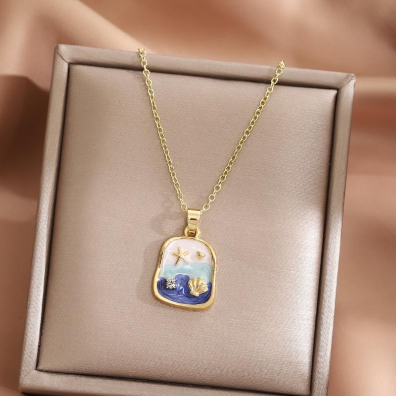 Artistic Blossomy Bivalve Charm Necklace 10 Artisanal Designs Additional Metal Mixture Jewelry Perfect For Gifting Instances