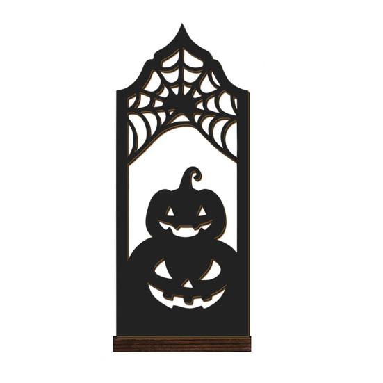 Spooky Home Decor Halloween Candle Holder, Gothic Hollow Silhouette Holder for Tea Lights, Dark Festive Atmosphere Lighting Style Pumpkin Ghost