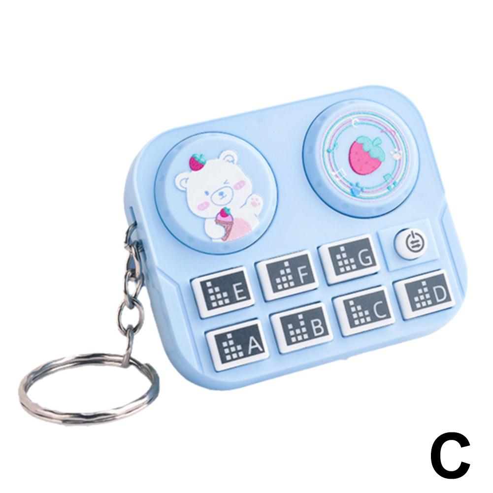 Mini DJ Machine Music Toys Keychain Musical Instrument Sound Button Toy Games Children Educational Toy Bag Pendant Keychain