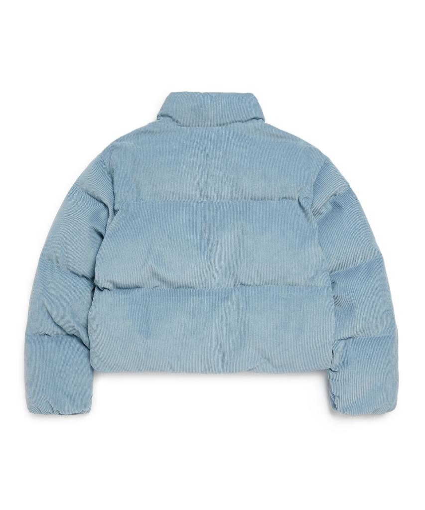 MARK GONZALES Women'S Club Crop Corduroy Padded Puffer Jacket - Greyish Blue