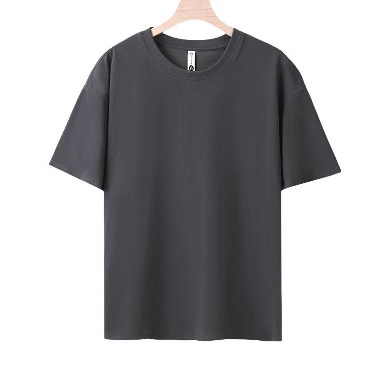 Men's Quick-Dry Ice Silk Round Neck T-Shirt - Solid Color Summer Edition