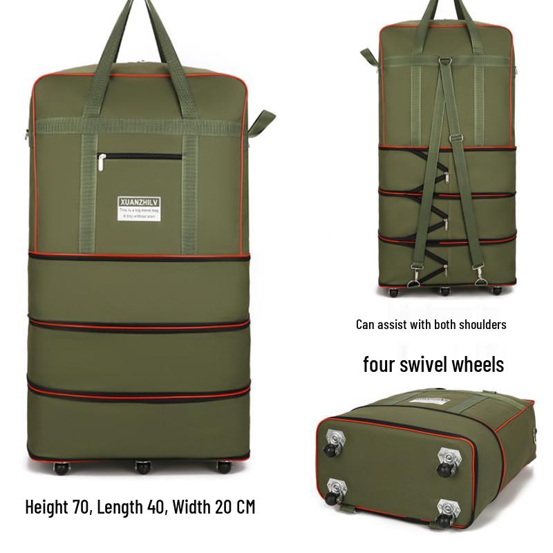 Expandable Large Capacity Foldable Travel Luggage with Universal Wheels (158 cm)