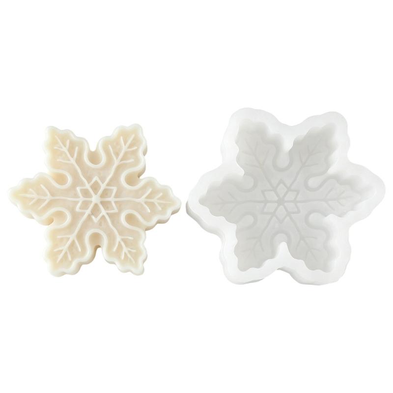 Christmas Candle Making Tool 3D Snowflake Silicone Casting Tool for Handmade Candle Holiday Decoration Resin Casting Projects