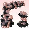 114 st Roséguld Svart Konfetti Ballonggirlang Set Födelsedagsfest Uppträdande Firande Examen Bröllop Årsdag Dekoration