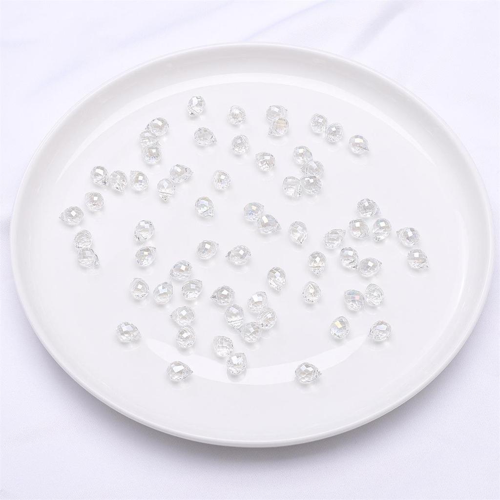 9x8mm Iridescent Glass Crystal Teardrop Beads for DIY Bracelet and Necklace Jewelry Making