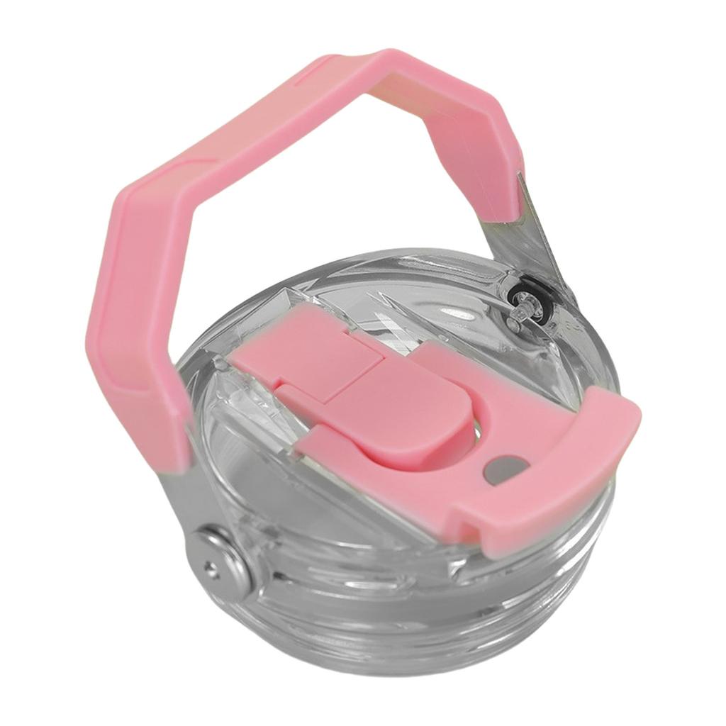 Spill Proof Transparent Plastic Cup Lid With Handle Replaceble Straw Lid For 30oz Tumbler Flip Straw Sealing Cover