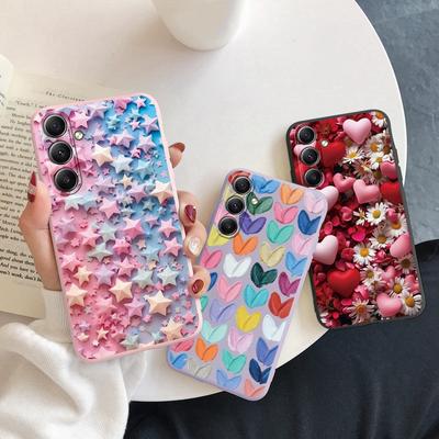 Cute Heart Flower puzdro na telefón pre iPhone Samsung S25 Ultra A55 S24 FE A16 Xiaomi Redmi Note14 13 Pro 14C Huawei Honor 200 Realme Shockproof Matte Cover