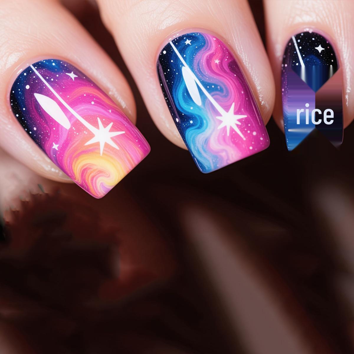 European and American Ballet Style Long Fake Nail Tips - Nail Art Stickers