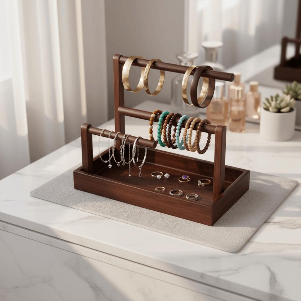 Solid Wood Jewelry Stand Large Size Jewellery Organizer Jewelry Display Stand Woman Accessories