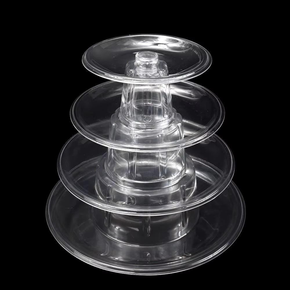 New Transparent Macaron Tower Stand Lightweight Stackable Cupcake Holder Easy Assembly Cake Display Rack Wedding Party
