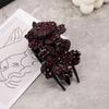 Elegant Full Rhinestone Floral Women's Retro Vertical Hair Clip – Non-slip Updo Ponytail Accessory
